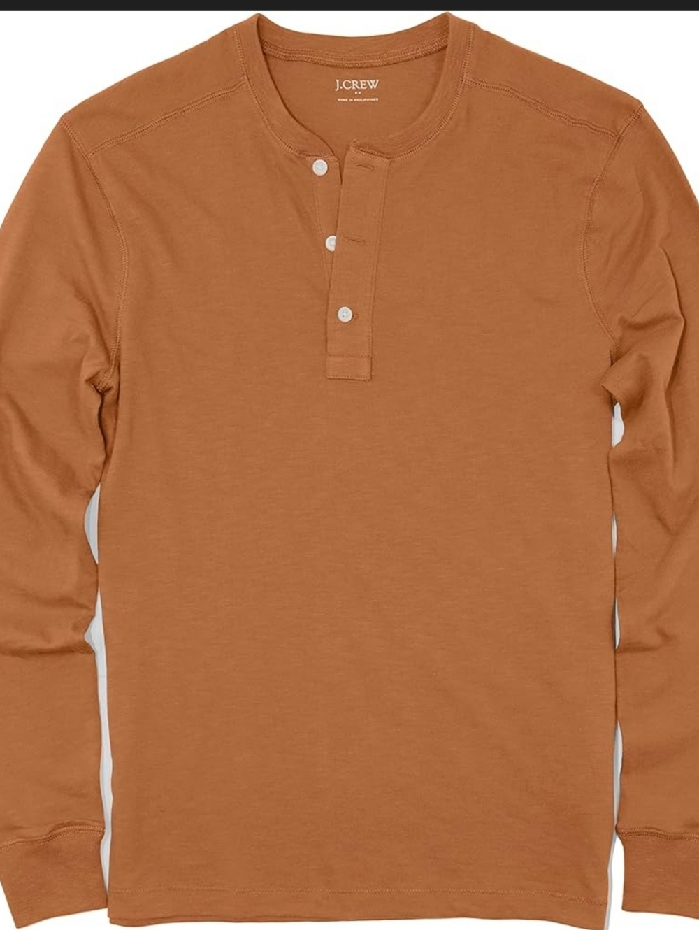 J. CREW Pumpkin Henley Long Sleeve Shirt